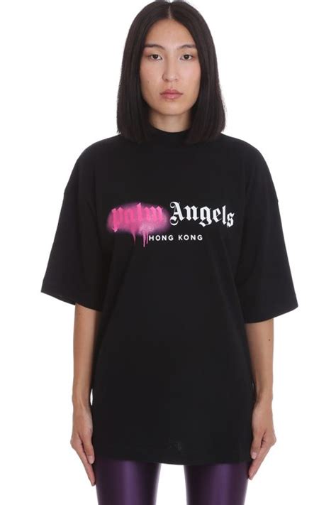 maglia palm angels rosa e nera